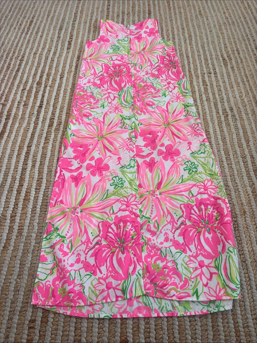 Lilly Pulitzer Pink and Green Floral Maxi Dress